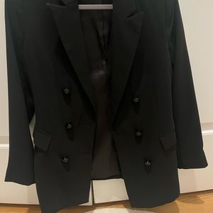 H&M Double Breasted Blazer Jacket Black Buttons